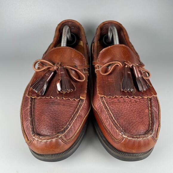 G.H. Bass Henry Men\'s 10.5 W Brown Leather Casual Slip On Tassel Kiltie Loafers main image 9